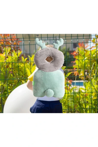 Babyjem Bebek Melek Kanadı Koruma Yastığı Yeşil Kadife - 3