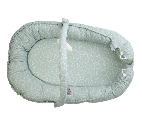 Babyjem Oyuncaklı Anne Baba Yatağı Yeşil Çiçek - 3