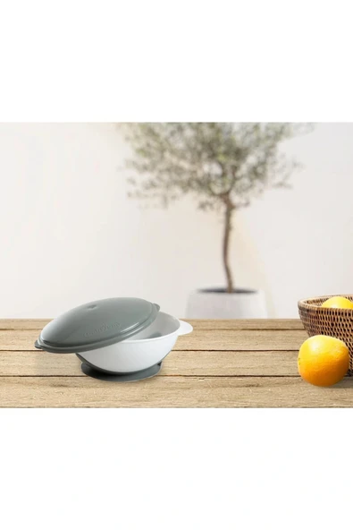 Babyjem Vakumlu Mama Tabağı 565 Gri - Resim 2