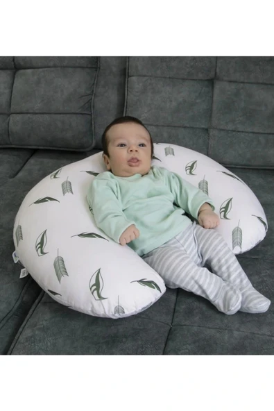 Babyjem Emzirme Ve Destek Minderi Gri Çiçek - 5