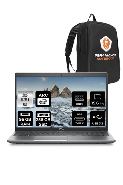 Dell Latitude 5550 Ultra 5 125U 96GB DDR5 256GB SSD 15.6'' FHD FDOS Dizüstü Bilgisayar & PER4 ÇANTA ürün görseli 1