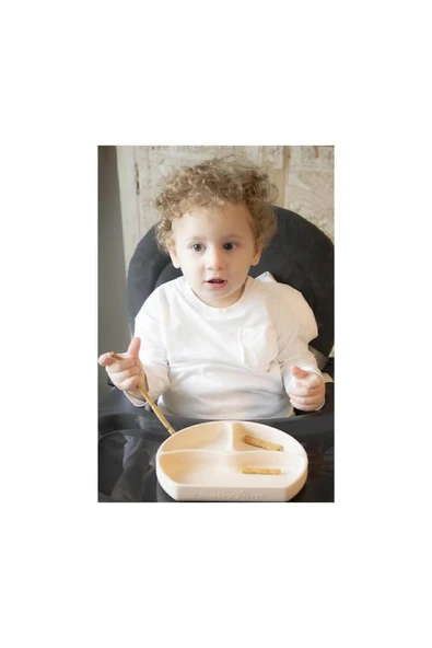 Babyjem Vakum Tabanlı Silikon Tabak Ekru - Bpa Içermez - 4