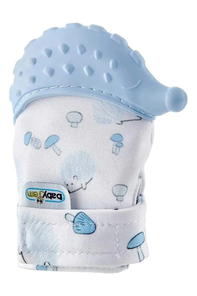 Babyjem Hışırtılı Silikon Diş Kaşıyıcı Eldiven Kirpi - Mavi ürün görseli