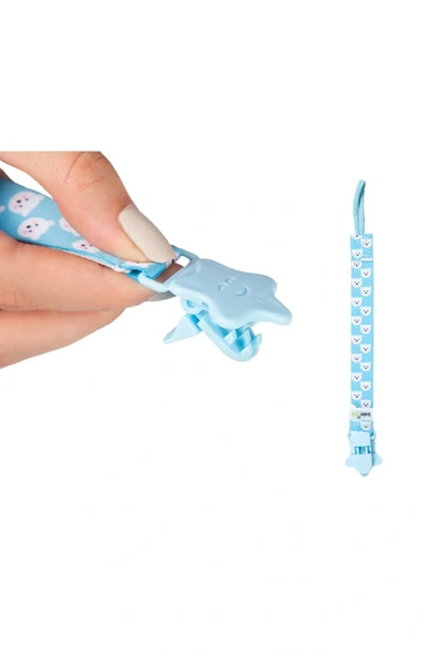 Babyjem Emzik Tutacağı Desenli Mavi Ayıcık - 5