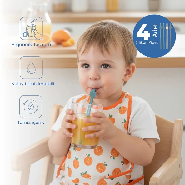 Babyjem Silikon Pipet 4 Lü Erkek ürün görseli 1