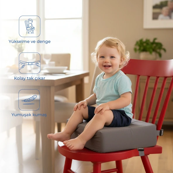 Babyjem Sandalye Yükseltici Minder Antrasit ürün görseli 1
