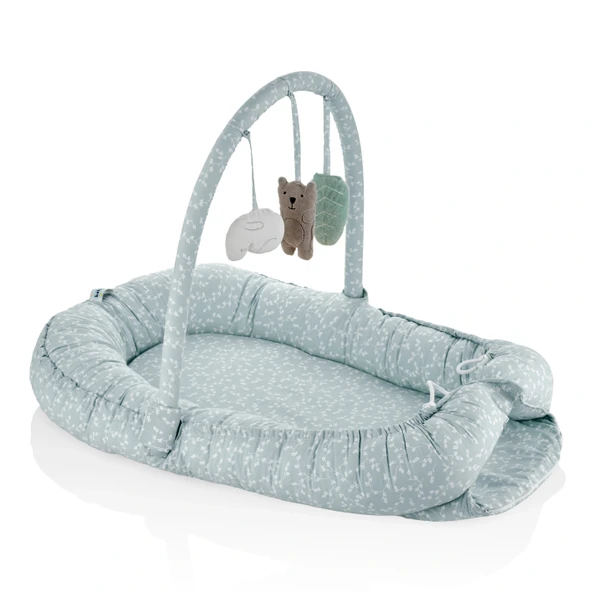 Babyjem Oyuncaklı Anne Baba Yatağı Yeşil Çiçek