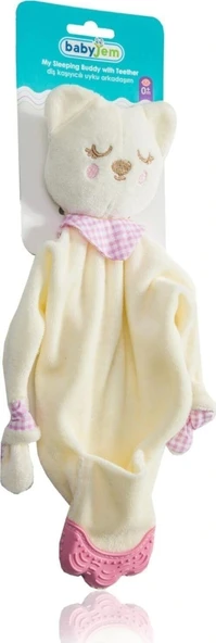 Babyjem Diş Kaşıyıcılı Sevimli Uyku Arkadaşım Pembe - Resim 4