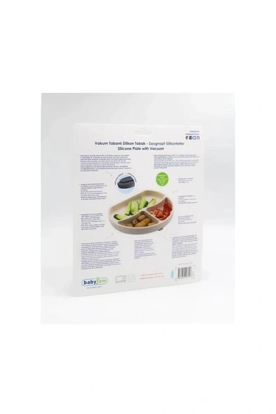 Babyjem Vakum Tabanlı Silikon Tabak Ekru - Bpa Içermez - 6