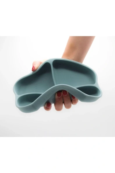 Babyjem Vakum Tabanlı Silikon Tabak Yeşil - Bpa Free - Resim 7