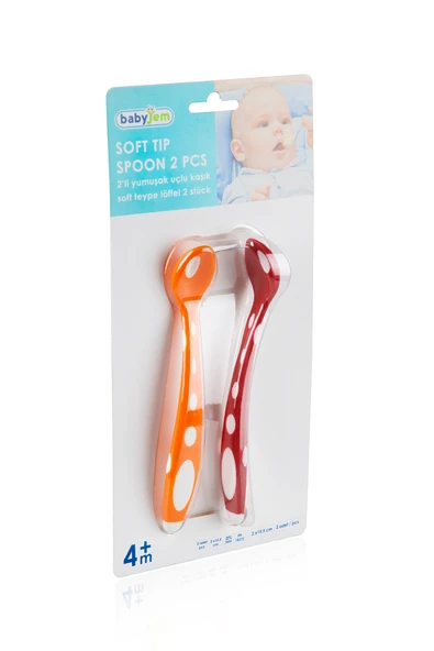 Babyjem Silikon Mama Kaşığı Turuncu/kırmızı - Resim 7