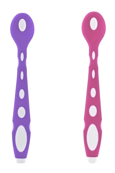 Babyjem Silikon Mama Kaşığı Pembe-mor ürün görseli 1