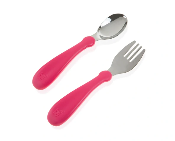 Babyjem Paslanmaz Çelik Çatal Kaşık Seti - Pembe - Resim 5