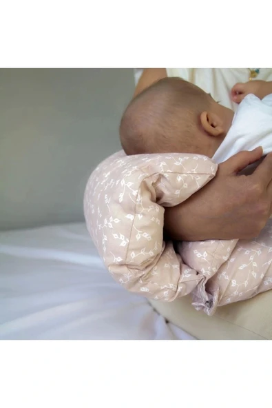 Babyjem Çok Fonksiyonlu Emzirme Destek Minderi & Anne Hamile Yastığı Somon - 5