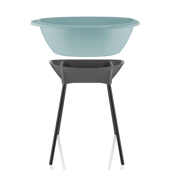 Babyjem Elegant Ayaklı Küvet 38 lt Su Tahliyeli Turkuaz Renk