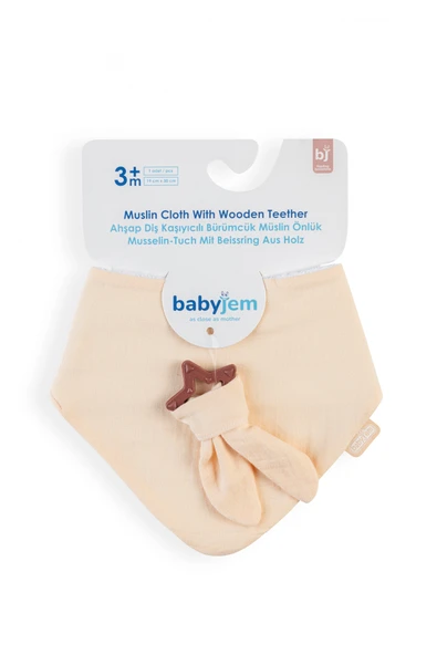 Babyjem Silikon Diş Kaşıyıcılı Müslin Önlük Somon ürün görseli