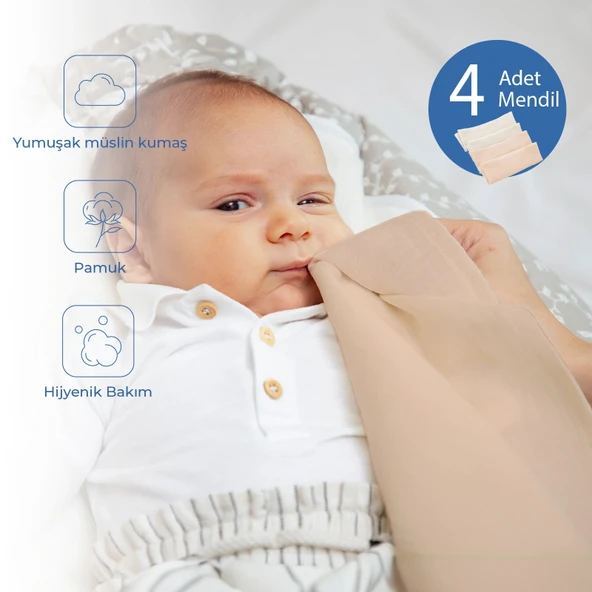 Babyjem Bürümcük Mendil 4'lü ürün görseli 1