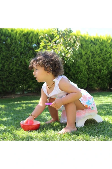 Babyjem Portatif Katlanabilir Seyyar Lazımlık & Sızdırmaz - Süper Emici Poşeti 5 Adet Hediye -  Pembe - 2