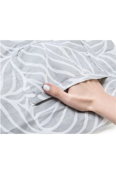 Babyjem Gri Yaprak Cepli Emzirme Önlüğü 323 - Resim 2