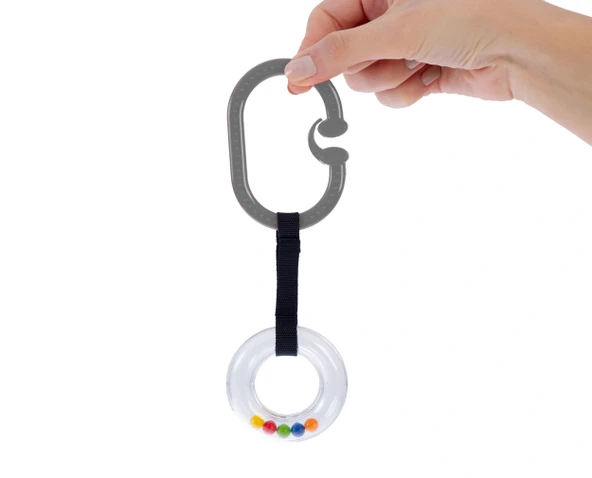 Babyjem Çıngıraklı Puset Halkası Gri Oval - Resim 3