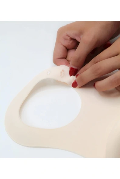 Babyjem Mini Silikon Önlük Ekru - Resim 3