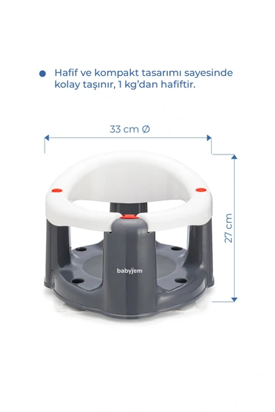 Babyjem Önden Açılır Banyo & Mama Oturağı Beyaz - 3