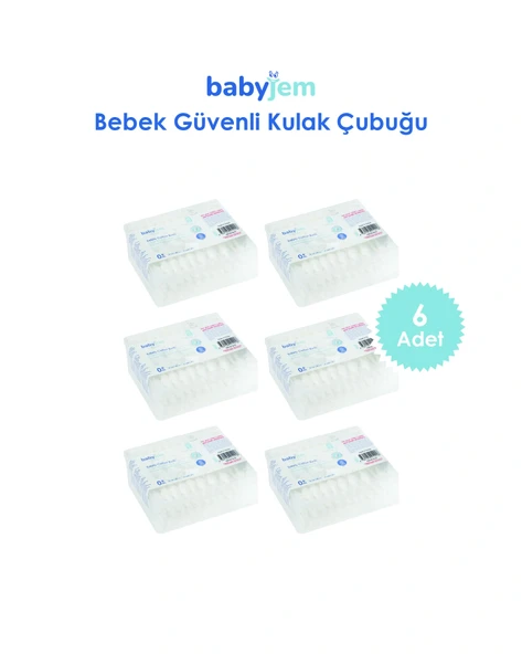 Babyjem Bebek Kulak & Burun Çubuğu 60 Adet/ 6'lı ürün görseli 1