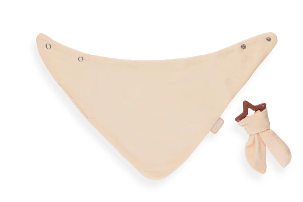 Babyjem Silikon Diş Kaşıyıcılı Müslin Önlük Somon - Resim 2