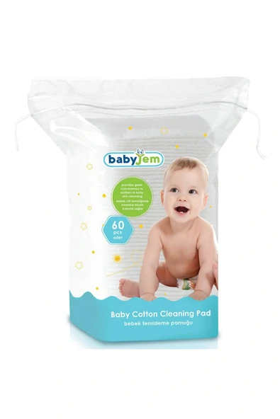 Babyjem Bebek Temizleme Pamuğu 60 Adet Beyaz ürün görseli 1