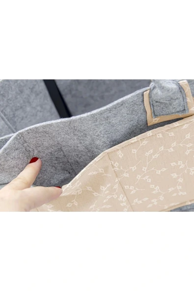 Babyjem 772 Somon Keçe Anne Bebek Bakım Çantası Çiçek - Resim 5