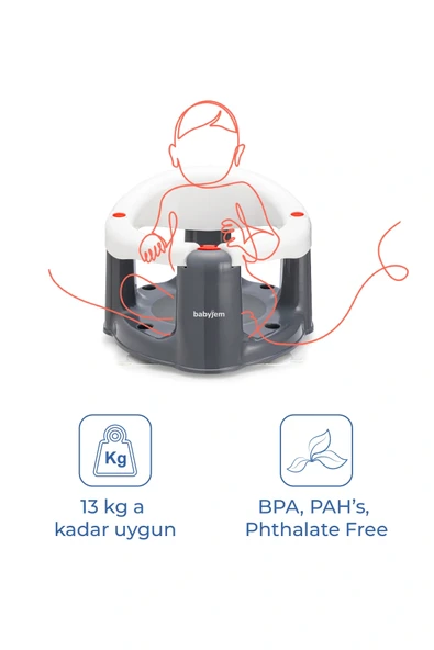 Babyjem Önden Açılır Banyo & Mama Oturağı Beyaz - 6