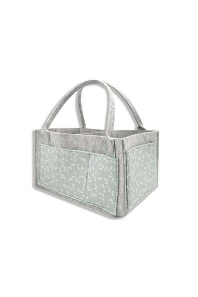 Babyjem 772 Yeşil Keçe Anne Bebek Bakım Çantası Çiçek - Resim 2