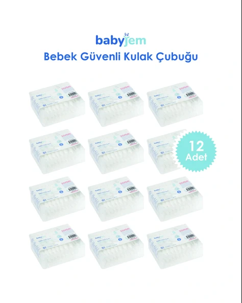 Babyjem Bebek Kulak & Burun Çubuğu 60 Adet/ 12'li ürün görseli 1