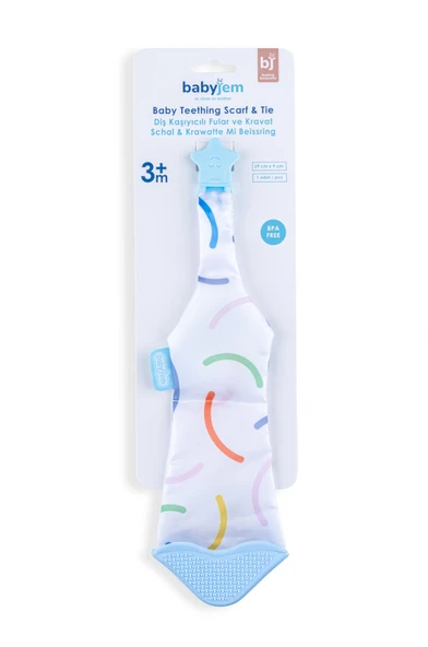 Babyjem Silikon Diş Kaşıyıcı Fular & Kravat Gülen Yüz Mavi - Resim 2