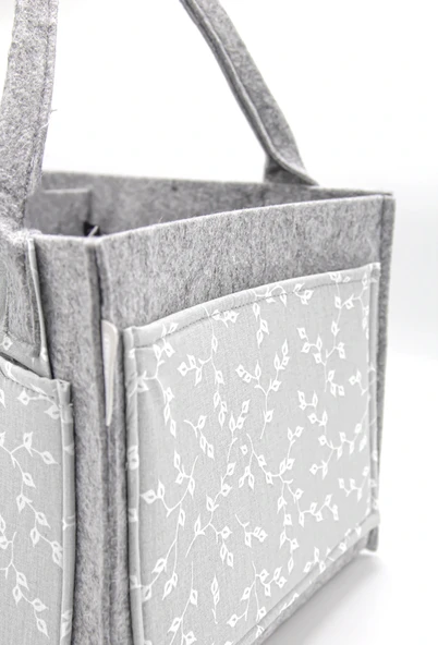 Babyjem 772 Yeşil Keçe Anne Bebek Bakım Çantası Çiçek - Resim 6