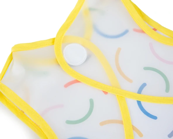 Babyjem Leke Tutmaz Giymeli Sarı Gülen Yüz Önlük - Resim 6