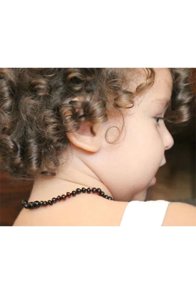 Babyjem Kehribar Bebek Kolyesi - Vişne - 3