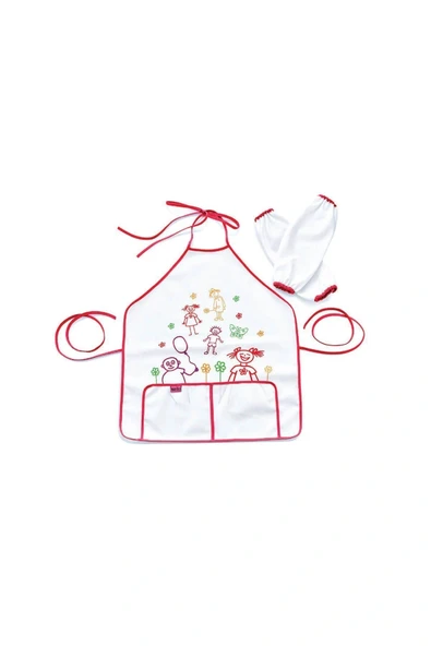 Babyjem Boyundan Bağlamalı Faaliyet Önlüğü Kırmızı ürün görseli 1