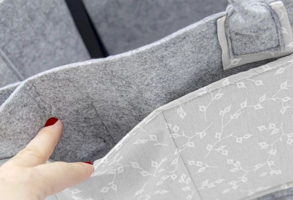 Babyjem 772 Yeşil Keçe Anne Bebek Bakım Çantası Çiçek - Resim 5