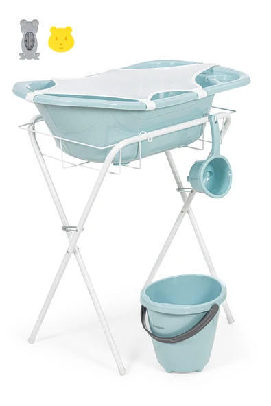 Babyjem Ayaklı Küvet Seti 7 Parça Turkuaz