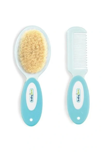 Babyjem 519 Mavi Fırça Tarak Seti Doğal Kıl ürün görseli