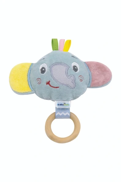Babyjem Ahşap Halkalı Sevimli Fil Dişlik Yeşil