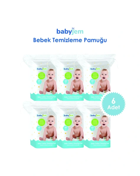 Babyjem Ultra Hassas Bebek Temizleme Pamuğu 6'lı Fırsat Paketi (360 Adet) ürün görseli 1