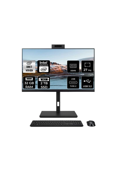 ACER Veriton 4000 i7 14700 32GB 2TB SSD 27" FHD Pivot FDOS All in One Bilgisayar & PER4 USB Bellek ürün görseli
