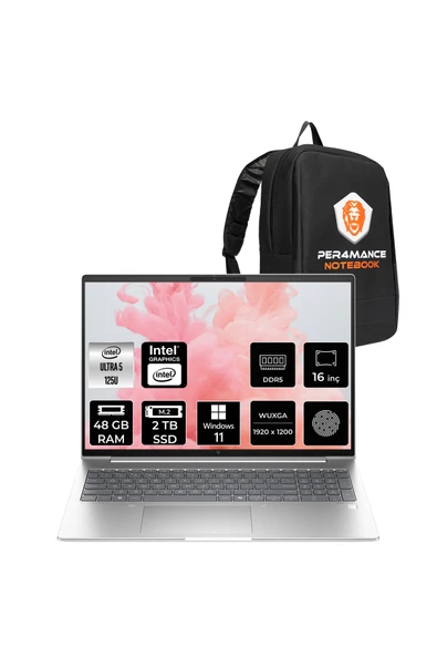 HP EliteBook 660 G11 Ultra 5 125U 48GB DDR5 2TB SSD 16" WUXGA W11P Dizüstü Bilgisayar & ÇANTA ürün görseli 1