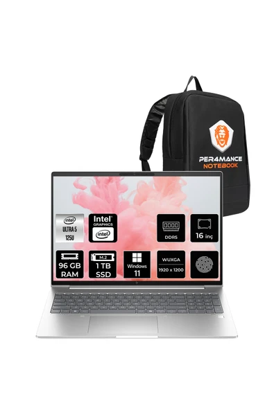 HP EliteBook 660 G11 Ultra 5 125U 96GB DDR5 1TB SSD 16" WUXGA W11P Dizüstü Bilgisayar & ÇANTA ürün görseli 1