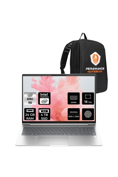 HP EliteBook 660 G11 Ultra 5 125U 24GB DDR5 4TB SSD 16" WUXGA FDOS Dizüstü Bilgisayar & ÇANTA ürün görseli 1