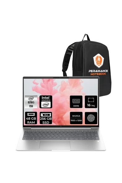 HP EliteBook 660 G11 Ultra 5 125U 48GB DDR5 256GB SSD 16" WUXGA FDOS Dizüstü Bilgisayar & ÇANTA ürün görseli 1
