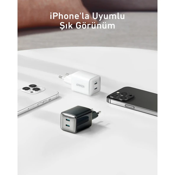 Anker 521 (Nano Pro) 40W Usb-C Şarj Cihazı - Beyaz - A2038 (Anker Türkiye Garantili) - 3