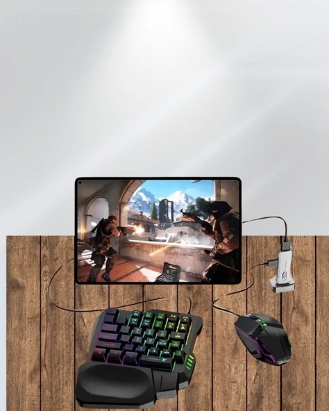 5in1 BT5.3 Mobil Oyun Kiti Klavye Mouse Dönüştürücü Seti - Resim 5